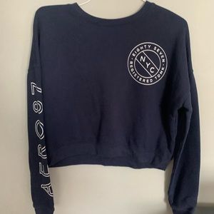 DARK BLUE AEROPOSTALE CROP SWEATSHIRT